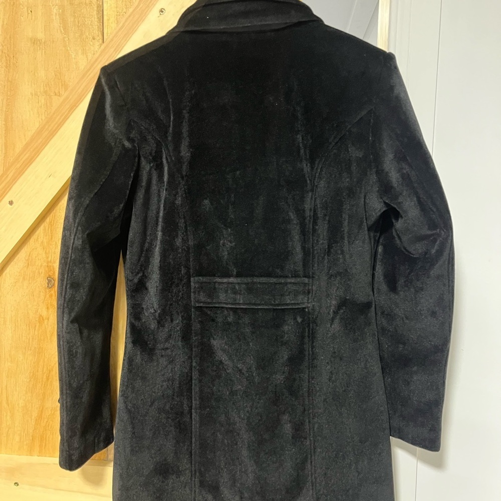 Burberry Black Velvet Trench Coat - Picture 3 of 7
